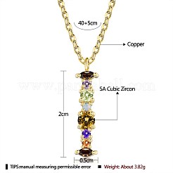 Brass Micro Pave Cubic Zirconia Pendant Necklaces&nbsp;NJEW-BB67040-I