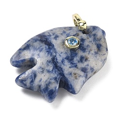 Natural Blue Spot Jasper Carved Pendants&nbsp;G-G460-01G-06