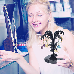 Spray Shaped Plastic Earring Display Trees&nbsp;EDIS-WH0016-037