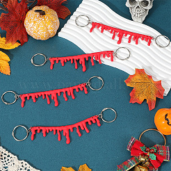 4Pcs Halloween PVC Blood Drip Shoe Chain Decoration with Iron Rings&nbsp;NJEW-SC0001-60