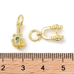 Brass Micro Pave Cubic Zirconia Peg Bails Pendants&nbsp;KK-K277-11G