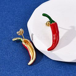 Brass Enamel Stud Earrings&nbsp;EJEW-F390-01G