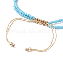 Adjustable Natural Cowrie Shell Beaded Braided Anklets&nbsp;AJEW-AN00686-01