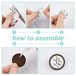 DIY Round Wood & Aluminum Brooch Making Kits&nbsp;DIY-FH0009-69A
