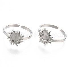 Non-Tarnish 304 Stainless Steel Sun Cuff Rings&nbsp;RJEW-N038-116P