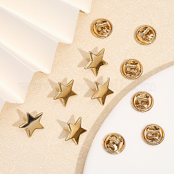 8 Sets Brass Star Lapel Pin Brooch&nbsp;JEWB-CA0001-41