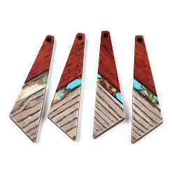 Transparent Resin & Walnut Wood Pendants&nbsp;RESI-TAC0017-53-A01