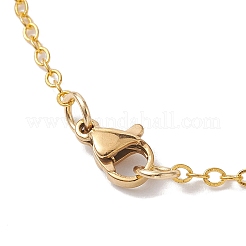Light Sky Blue Glass Evil Eye Pendant Necklace with Alloy Cable Chains&nbsp;NJEW-JN04650-02