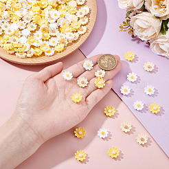 150Pcs 3 Colors Opaque Resin Flower Cabochons&nbsp;CRES-NB0001-44