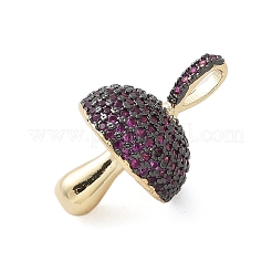 Brass Micro Pave Cubic Zirconia Pendants&nbsp;KK-P293-07G