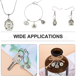 100Pcs 10 Styles Tibetan Style Zinc Alloy Charms&nbsp;TIBEP-CJ0003-08