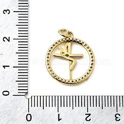Brass Micro Pave Cubic Zirconia Pendants&nbsp;KK-I360-073G