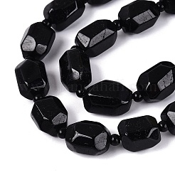 Natural Black Tourmaline Beads Strands&nbsp;G-N362-07A-01
