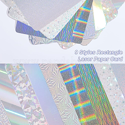 18Pcs 9 Styles Rectangle Laser Paper Card&nbsp;DIY-OC0013-38