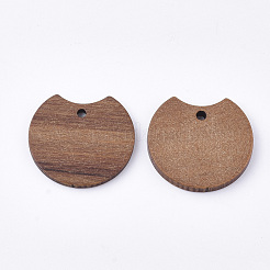 Undyed Walnut Wood Pendants&nbsp;X-WOOD-T023-04