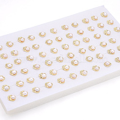 Footprint Brass Natural Pearl Stud Earrings&nbsp;PEAR-N020-05W