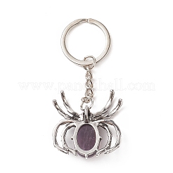 Spider Natural Amethyst Pendant Keychain&nbsp;KEYC-C015-01B