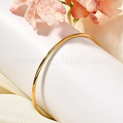 Ion Plating(IP) 304 Stainless Steel Simple Plain Bangle for Women&nbsp;BJEW-F461-01A-G