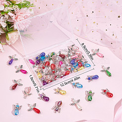 60Pcs 4 Style Electroplate Glass & Imitation Pearl Acrylic Pendants&nbsp;FIND-SC0004-04