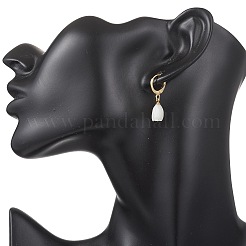 Natural Trochus Shell & Brass Leverback Earrings&nbsp;EJEW-JE06906