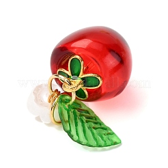 8Pcs Baking Paint Transparent Glass Charms&nbsp;PALLOY-JF04490