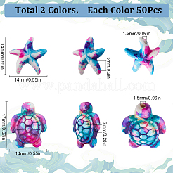 100Pcs 2 Styles Synthetic Turquoise Dyed Beads Strands&nbsp;G-SC0002-89B