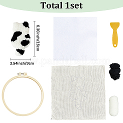 DIY Coaster Punch Needle Embroidery Starter Kits for Beginners&nbsp;DIY-WH20095-002B