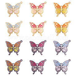 12Pcs 6 Styles Alloy Enamel Pendants&nbsp;FIND-TA0008-21