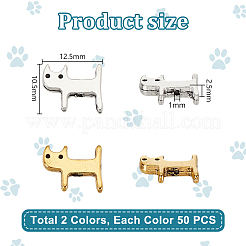 100Pcs 2 Colors Tibetan Style Alloy Kitten Beads&nbsp;TIBEB-PH0005-16