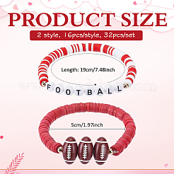 32Pcs 2 Style Handmade Polymer Clay & Acrylic Bead Bracelets&nbsp;BJEW-PH02016
