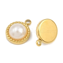 304 Stainless Steel ABS Imitation Pearl Charms&nbsp;STAS-Z166-21A-G