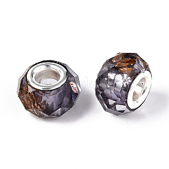 Transparent Resin Rondelle European Beads&nbsp;RESI-N044-01L