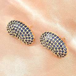 Brass Micro Pave Cubic Zirconia Stud Earrings&nbsp;EJEW-K324-09G-01