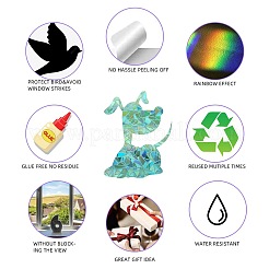 6PCS PVC Stickers Dazzling Color Window Stickers 3D Laser Puppy And Heart Shapes Electrostatic Glass Window Stickers&nbsp;JX834A