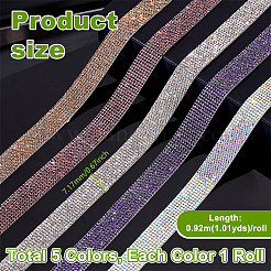 5 Rolls 5 Colors Self-adhesion Resin Rhinesatone Hotfix Rhinestone&nbsp;DIY-GA0008-75