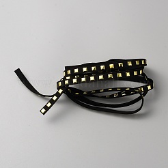 2M Microfiber Ribbon with Golden Tone Square Iron Rivets&nbsp;OCOR-WH0085-44G