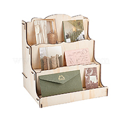 3-Slot Wood Display Risers for Postcard Storage&nbsp;ODIS-WH0030-116