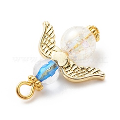 Transparent Acrylic & Alloy & Synthetic Crackle Quartz Pendants&nbsp;PALLOY-JF01758