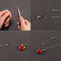 201 Stainless Steel Cable Chain Necklace Making&nbsp;STAS-CJ0001-11P