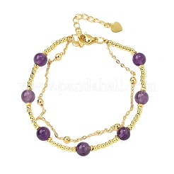 Natural Amethyst Bracelets&nbsp;BJEW-D330-01G-05