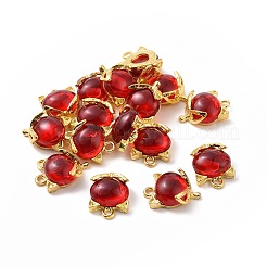 Alloy with FireBrick Glass Imitation Jade Pendants&nbsp;FIND-G047-02G