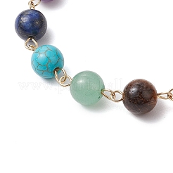 Natural Mixed Gemstone Round Beaded Bracelets&nbsp;BJEW-JB11058-01