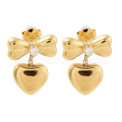 304 Stainless Steel Clear Cubic Zirconia Stud Earrings&nbsp;EJEW-S226-14G