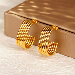 Stylish 304 Stainless Steel Multi-layer C-shaped Stud Earrings&nbsp;RT9970