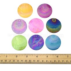 24Pcs 8 Colors Spray Painted Natural Capiz Shell Pendants&nbsp;SSHEL-FS0001-05