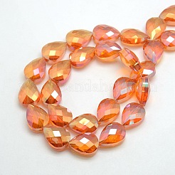 Electroplate Crystal Glass Teardrop Beads Strands&nbsp;EGLA-F066-M