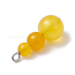 Natural Dyed Malaysia Jade Round Beaded Pendants&nbsp;PALLOY-JF02867-02