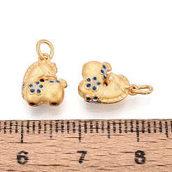 925 Sterling Silver Dodger Blue Enamel Horse Charms&nbsp;STER-T008-67G