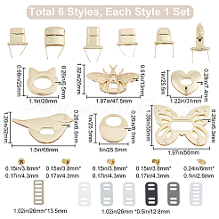6Sets 6 Styles Zinc Alloy Bag Twist Lock Accessories&nbsp;AJEW-GF0007-02