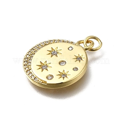 Brass Micro Pave Cubic Zirconia Pendants&nbsp;KK-C090-26G